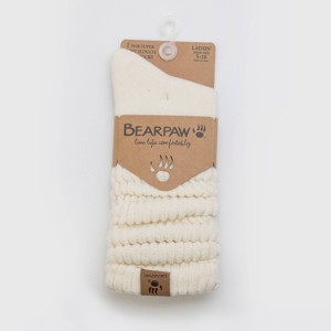 Bearpaw Women's Boot Crew Socks Rib Leg Slouch 1pk - Egret - 1 of 2