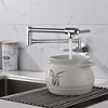 CLIHOME Wall Mounted Kitchen Faucet Double Handle Pot Filler Faucet with 2 Built- in Ceramic Cartridge - 2 of 4