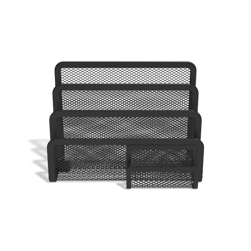 TRU RED 4 Compartment Wire Mesh Letter Holder Matte Blk TR57562-CC, 3 of 5