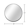 Black 32 Inch Metal Round Bathroom Mirror with Durable Construction and Sleek Finish - 4 of 4