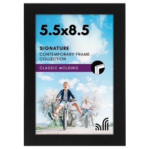 Americanflat 5.5x8.5 Picture Frame with Shatter-Resistant Glass - Gallery Style Frame with Engineered Wood - Signature Collection - Black - 1 of 4