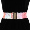 Allegra K Womens Elastic Waist Belt Sequins Decor Metal Interlock Buckles Belts for Dresses 1 Pc - 4 of 4