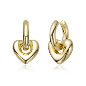 Guili 14K Gold Plated Heart Huggie Earrings Designed for a Cute and Comfortable Fit with a Romantic Touch Perfect for Daily Wear or Gifting - 1 of 3