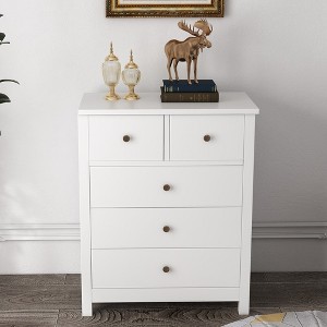 Wooden Drawer Chest 5 Storage Drawers Cabinet Storage Cabinet Furniture Organizer Living Room Storage Cabinet - 1 of 1