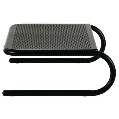 Black Steel Ergonomic Monitor Stand with Vented Platform