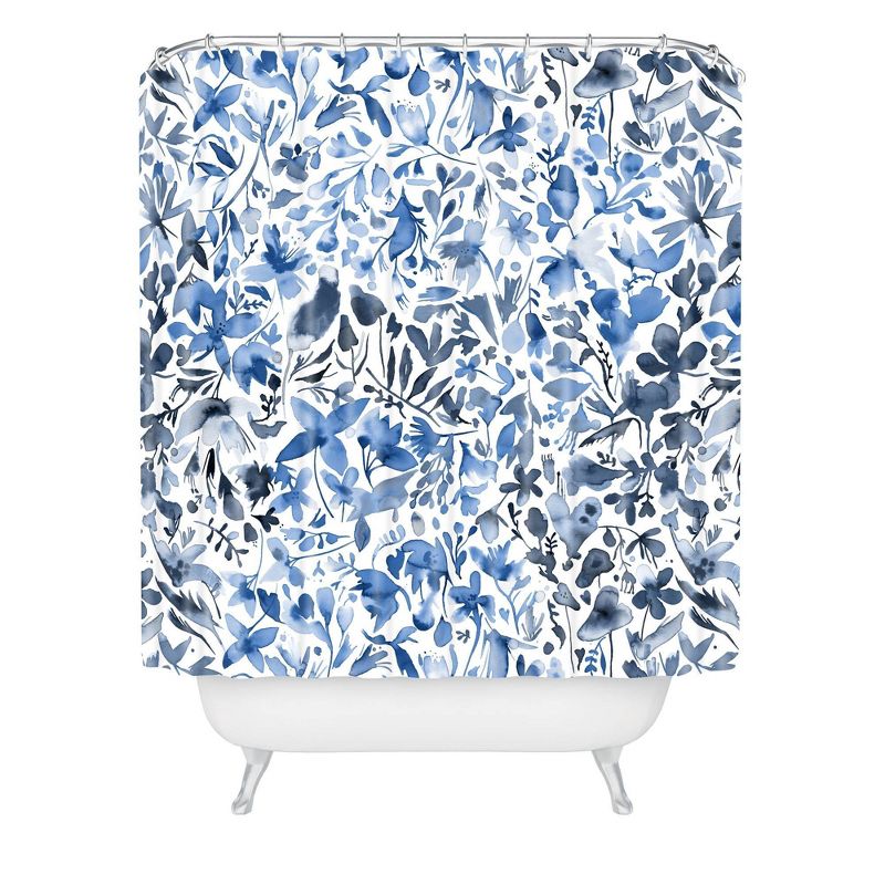 Ninola Design Flowers and Plants Ivy Shower Curtain Blue - Deny Designs, 1 of 7