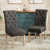 Dolonm Set of 2 18" W x 26" D Upholstered Tufted Parsons Dining Chair with Solid Wood Legs & High Back for Kitchen/Living Room - 2 of 4