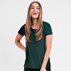Calypsa Women's Plus Size Loose Fit Short Sleeve UPF 50+ Adele Swim Top - 3 of 4