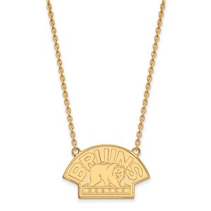Black Bow Jewelry 14k Yellow Gold Boston Bruins NHL Necklace 18 Inch - 1 of 4