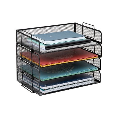 Simple Trending 4-Trays Mesh Office Supplies Desk Organizer, Desktop H