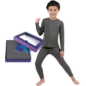 Kickoff Thermal Underwear for Kids Thermals Top and Bottom Set Boys Thermal Underwear Set Kids Long Underwear Base Layer Kids Pajamas - 1 of 4