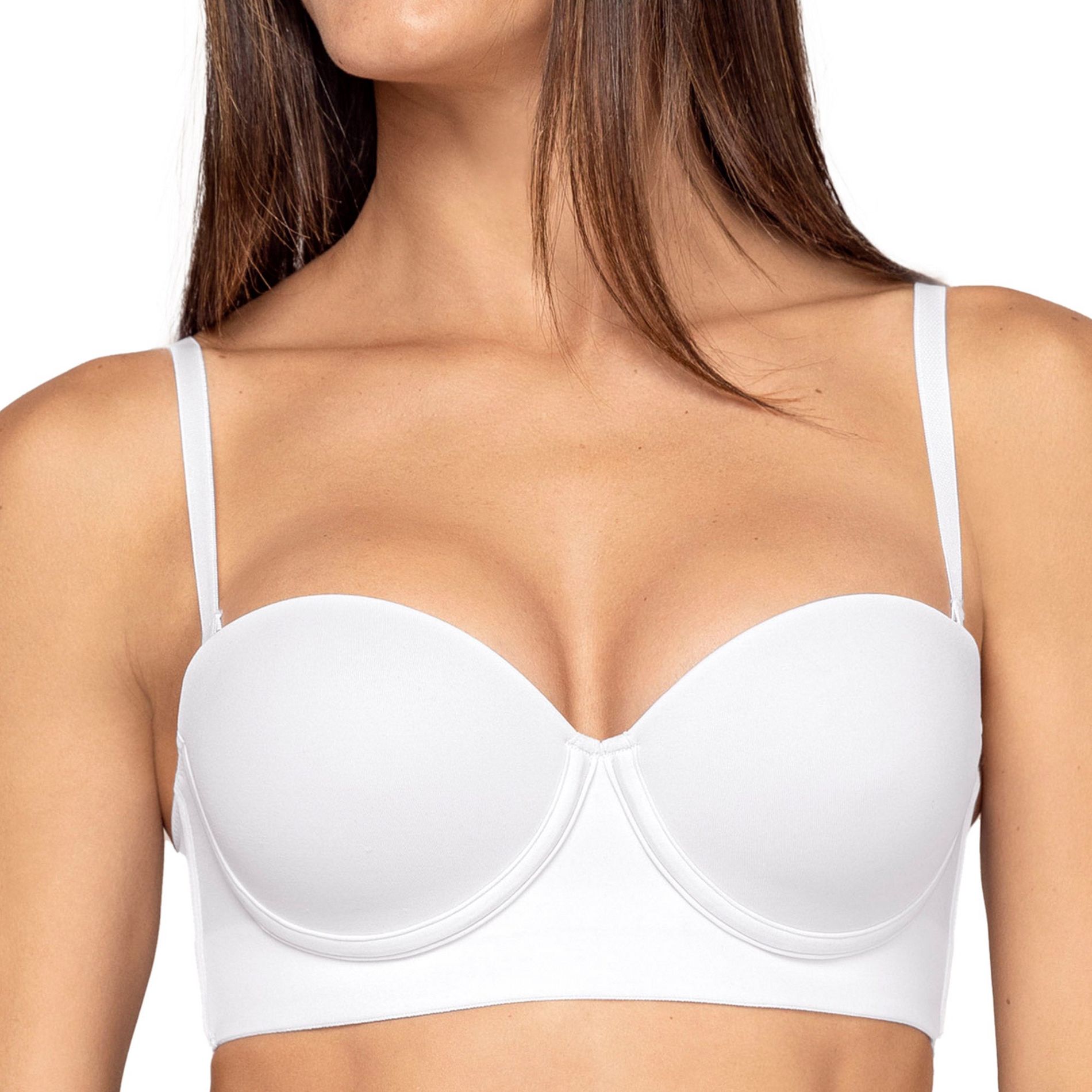 LeSensuel Natural Underwire Strapless Bra Push Up Womens Bras - White 36B