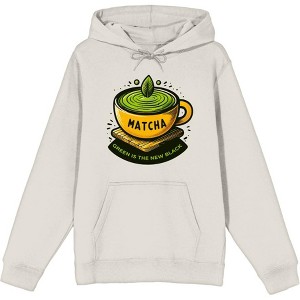 Matcha Teacup Green Is The New Black Adult Long Sleeve Hoodie - 1 of 2