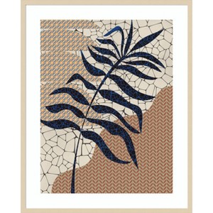Amanti Art Palm Leaf Mosaic Design by Little Dean Wood Framed Wall Art Print - 1 of 4