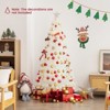Tangkula 5/6/7FT Artificial Fiber Optic Christmas Tree White Pre-lit Xmas Tree w/ Iridescent Leaves 24/30/36 Multi-color Snowflake Lights - 2 of 4
