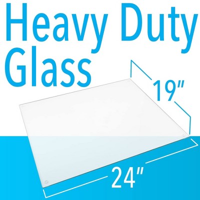 Clear Tempered Glass Desk Mat 19" x 24" for Desktop Protection