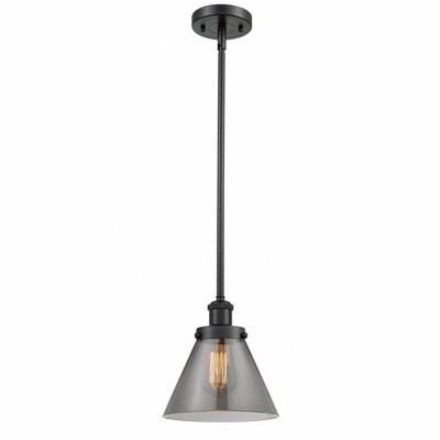 Cone - 1 Light Stem Hung Mini Pendant In Industrial Style-10 Inches Tall and 8 Inches Wide