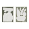 Kate and Laurel Sylvie Balancing Zen Rocks Dark Green and Zen Botanical Rock Sage Green Framed Canvas, 2 Piece 18x24, White - 2 of 4