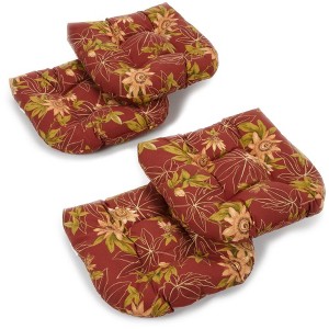 Blazing Needles, 19-inch U-Shaped Spun Polyester Outdoor Tufted Dining Chair Cushions (Set of 4) - 1 of 1