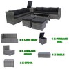 Whisen 8-Piece Wicker Rattan Patio Sectional Set with Storage Box, Cushion Box & Clear Glass Top - 3 of 4