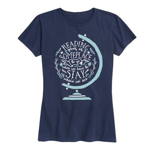 Women's - Instant Message - Reading Gives us Someplace Short Sleeve Graphic T-Shirt - 1 of 4