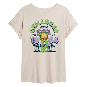 Women's - Teenage Mutant Ninja Turtles - Chillaxed Since 84 Oversized Graphic T-Shirt - 1 of 4
