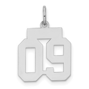 Black Bow Jewelry Sterling Silver, Athletic Collection, Small Polished Number 09 Pendant - 1 of 4