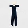 Velvet Bow with Pearl Center Hair Barrette - A New Day™ Navy Blue - 2 of 3