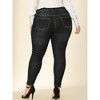Agnes Orinda Women's Plus Size Mid Rise Stretch Washed Skinny Denim Jeans - 4 of 4
