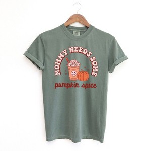 Simply Sage Market Women's Retro Mommy Needs Some Pumpkin Spice Garment Dyed Tee - 1 of 2