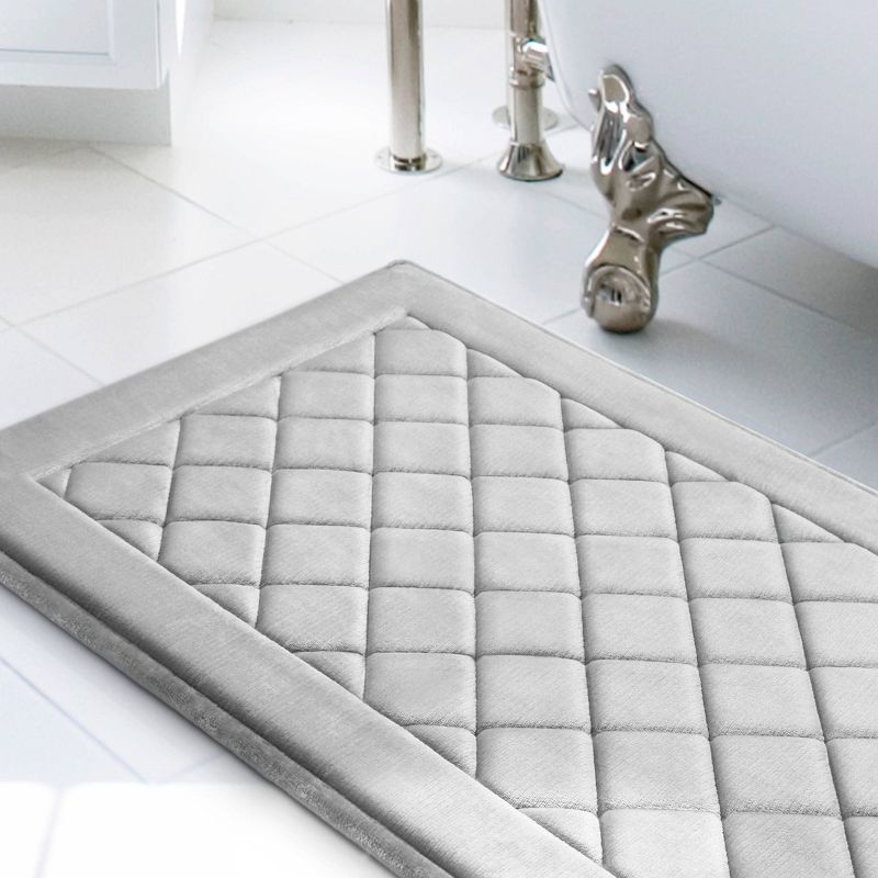 Softlux Extra Thick Charcoal Infused Diamond Memory Foam Runner Bath Mat - Microdry, 4 of 5