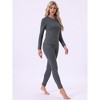 INSPIRE CHIC Womens Thermal Underwear Sets Lightweight Ultra Soft Long Sleeve Shirt Legging Set Base Layer Winter Thermals Long Johns - 2 of 4