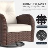 LayinSun Outdoor Patio Furniture Set, Brown Rattan Wicker Sectional Swivel Rocker Chairs Sets - 4 of 4