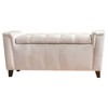 Argus Storage Bench - Ivory New Velvet - Christopher Knight Home: Upholstered Ottoman, Hardwood Frame - 2 of 3