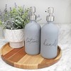 Cornucopia Brands 16oz Gray Pump Bottles 2pk; Gray Coated Glass Soap Dispenser Pump Bottles for Lotion, Hand Care & Liquid Soap - 2 of 4