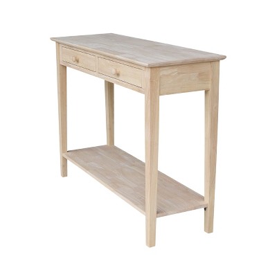 Spencer White Wood Sofa Console Table with Storage