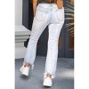 Women's Light Wash Distressed Straight Leg Slim Fit Jeans - Little Daisy Closet - 2 of 2
