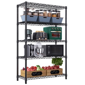 Lyngins Heavy-Duty Carbon Steel Storage Shelves, Adjustable Garage Shelving, 5-Tier Utility Shelving Unit Steel Organizer Wire Rack for Home - 1 of 4