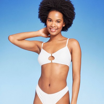 Women's Ring Front Bralette Bikini Top - Wild Fable™ White M : Target