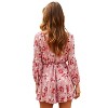 Women's Floral Print Mini Dress with Tie Waist and Button Detail - Knit & Lounge - 2 of 4