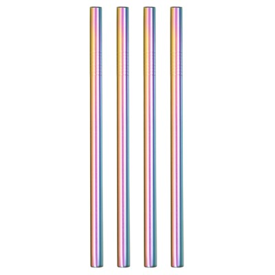 Unique Bargains 304 Stainless Steel Stylish Design Drinking Straw 9.5" Length 0.5" Width 4 Pcs