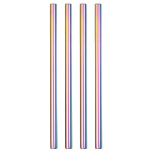 Unique Bargains 304 Stainless Steel Stylish Design Drinking Straw 9.5" Length 0.5" Width 4 Pcs - 1 of 4