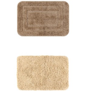 Unique Bargains 2Pcs Non-Slip Extra Thick Microfiber Soft Plush Bath Mats - 1 of 4