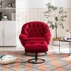 CAVINAS Velvet Upholstered Accent Chair with Black Base and Ottoman,Modern Upholstered Chair and Ottoman Sets for Living Room - 2 of 4