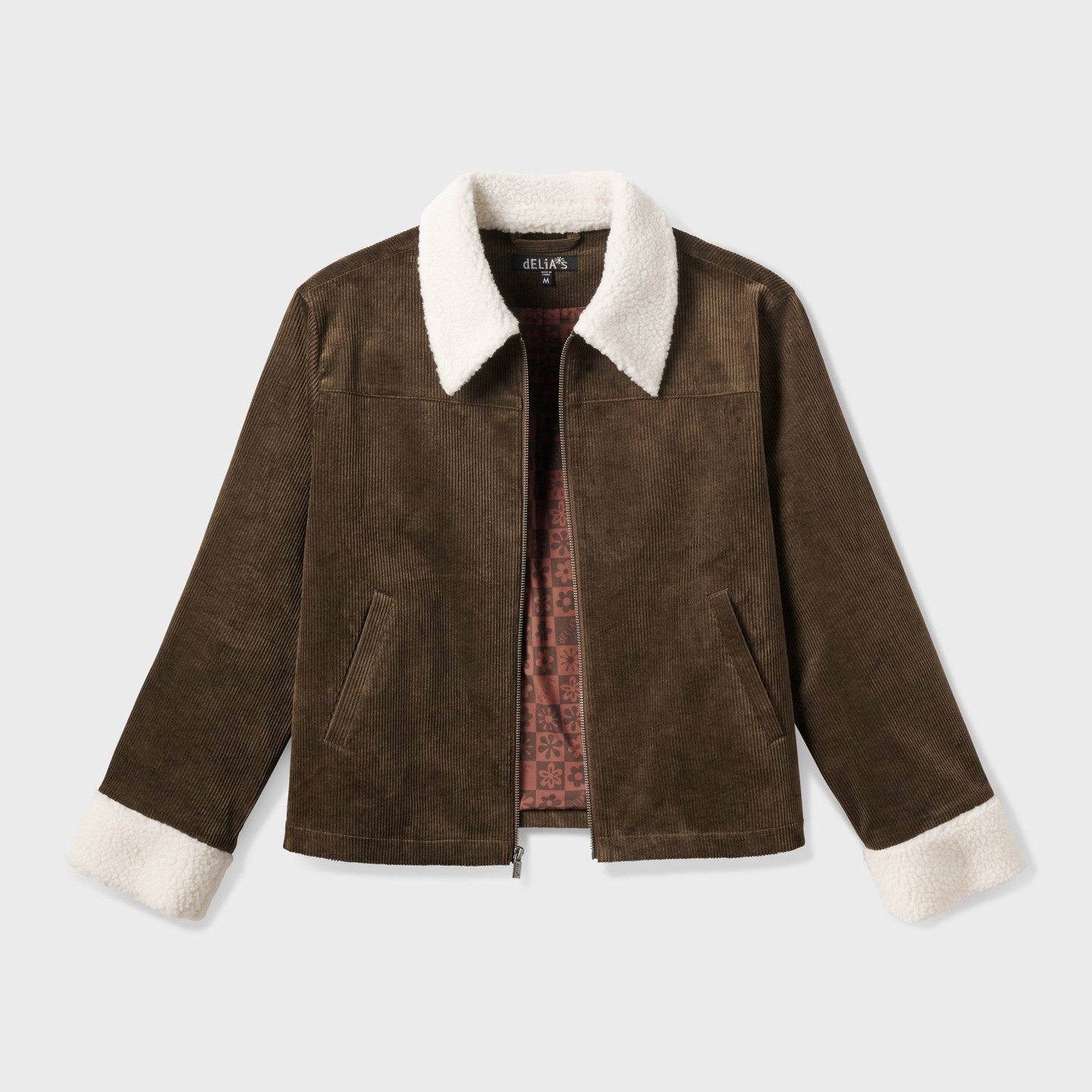 Женская куртка Delia's Corduroy Zip-Up Jacket - Brown, цвет: Коричневый — фото 4