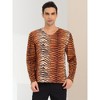 Lars Amadeus Men's Leopard Print Party Slim Fit Long Sleeves T Shirt - 2 of 4