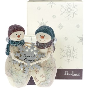 Pavilion Gift Company - Special Couple - 4.5" Snowcouple Holding a Snowflake - Decorative Objects - 1 of 4