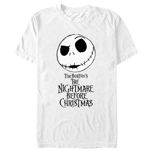 Men's The Nightmare Before Christmas Jack Face Movie Logo T-Shirt - 1 of 4