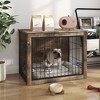 Dog Crate Furniture with Cushion, Wooden Dog Crate Table, Double Doors Furniture, Heavy Duty End Table Dog Crate for Dogs Indoor, Dog Cage Medium, B - 2 of 4
