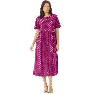 Woman Within Women's Plus Size Button-Front Essential Dress - 1 of 4